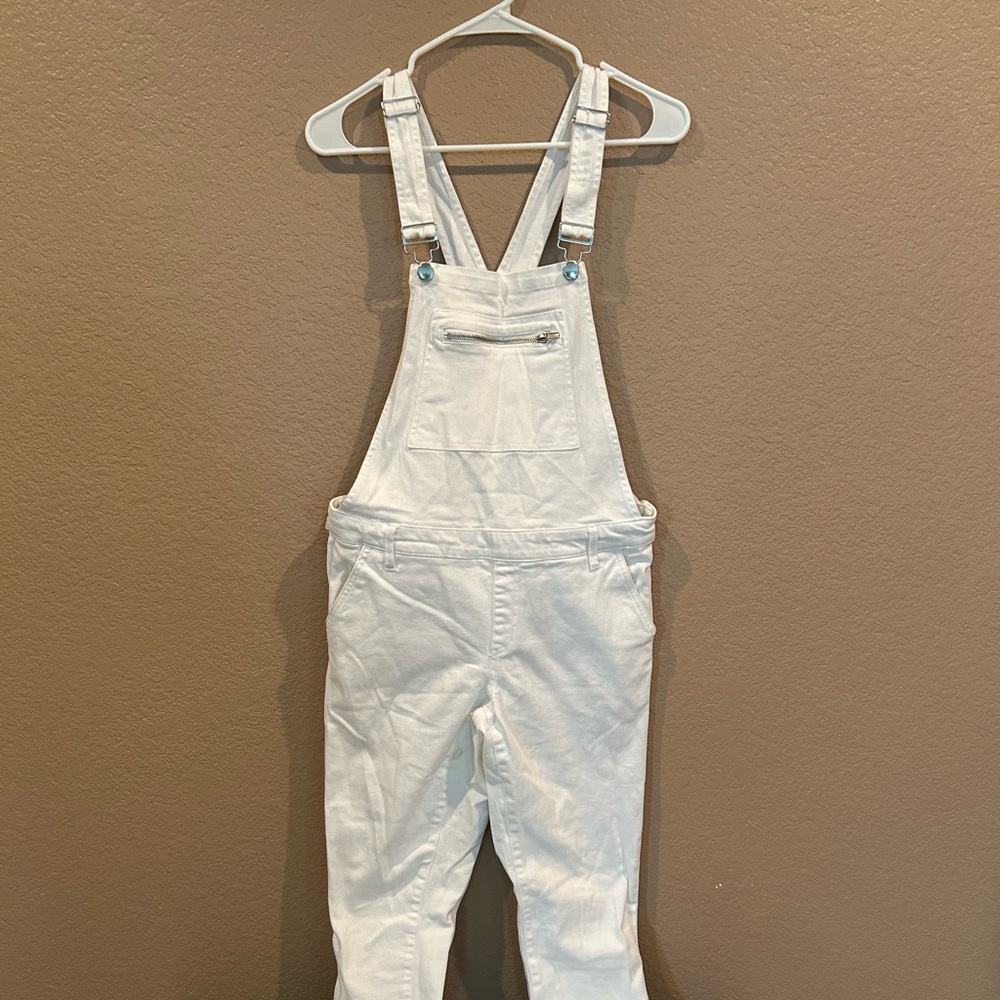 White Denim Overalls